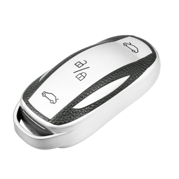 Unique Bargains Silicone Smart Key Fob Case Cover for Tesla x 2016-2018 Key Fob Shell Protector Silver Tone