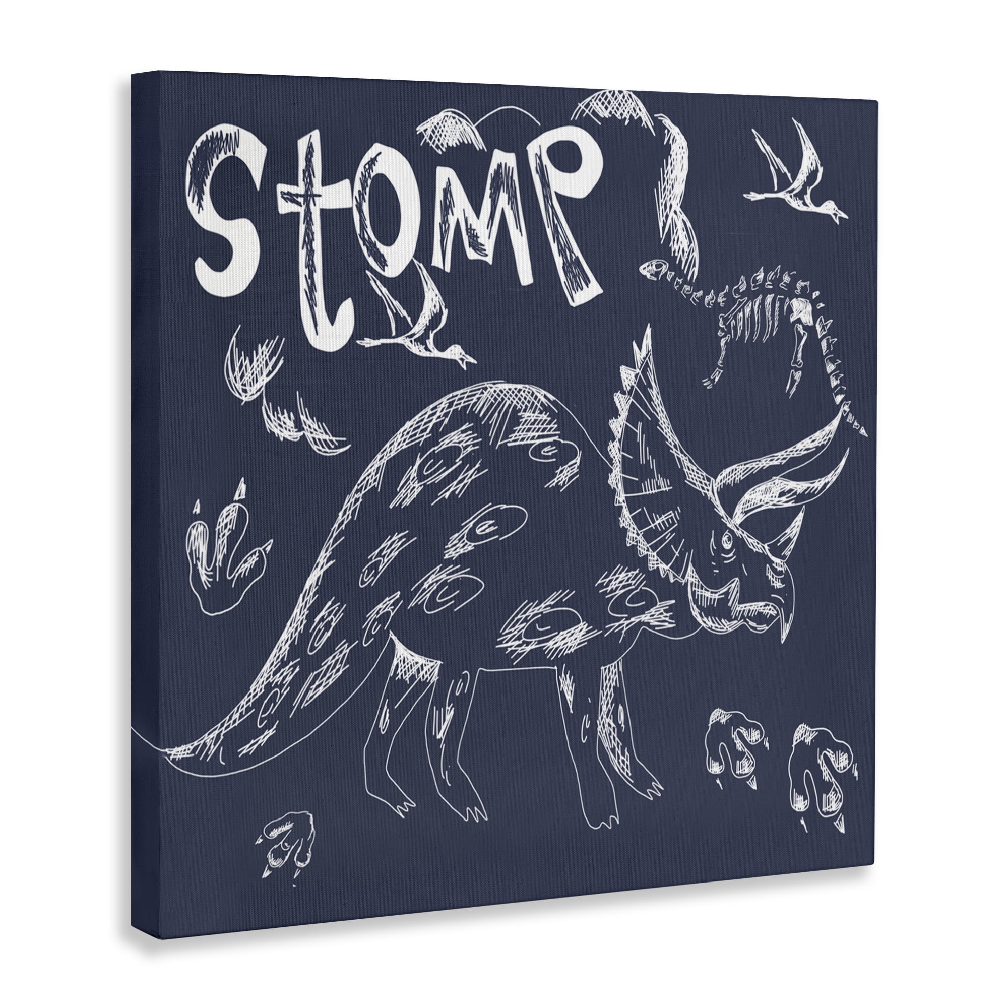 Sketchy Stomp Dinosaur Canvas Wall Art, design by HUE and MI and Sangita