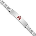 thumbnail image 1 of Sterling Silver Rhodium-Plated Medical Id Anchor Link Bracelet Made In United States xsm35-7, 1 of 5