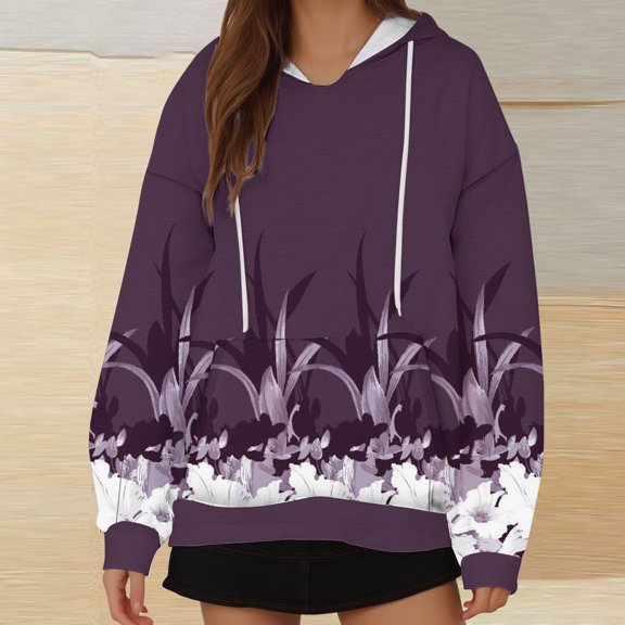 Wancir Womens Tops Casual Shirts Long Sleeve Hoodie Pullover Blouses Loose Fitting Tees Fashion Clothing Sweatshirts