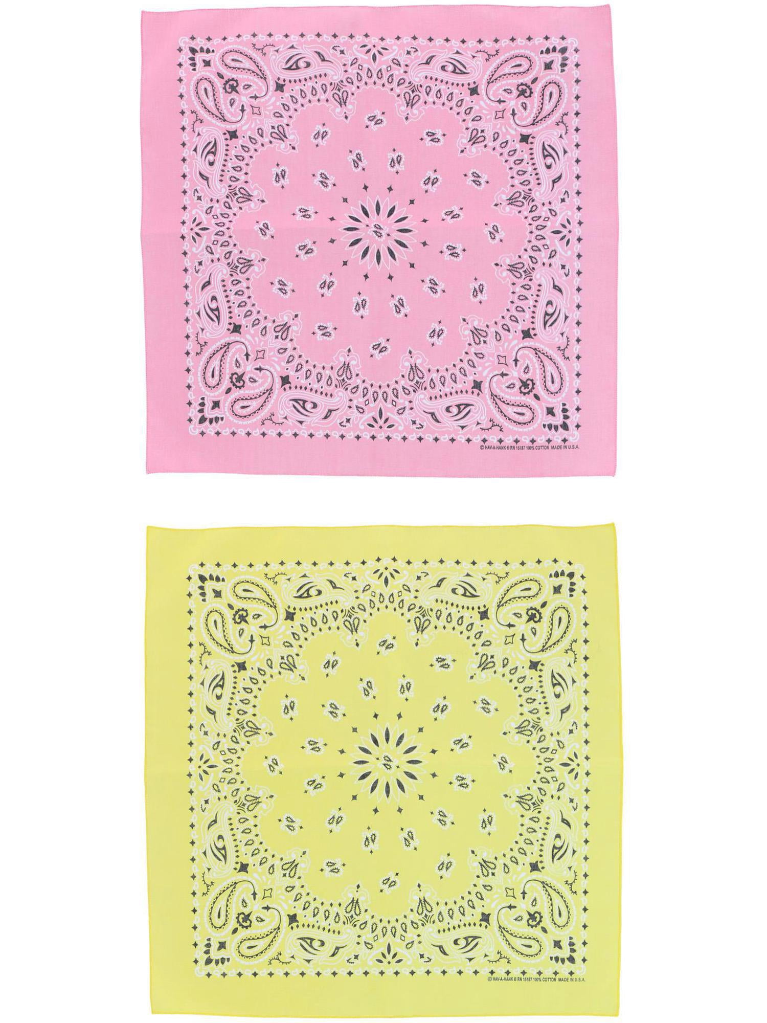 CTM Cotton Light Pastel Paisley Print Bandana Set (Pack of 