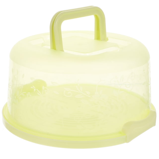 SHISUYAN Green Portable Cake Box Container with Handle Made of Durable PP for Kitchen Use Lightweight Sealing Buckle