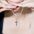 thumbnail image 5 of Rosec Jewels Real Blue Sapphire Cross Pendant Necklace for Women - Sapphire Pendant with Chain - AAA Grade - Gift for Christmas, 925 Sterling Silver, 5 of 8