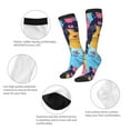 thumbnail image 6 of Daiia Sports Socks Colorful Cats Pattern Art Printed Novelty Crew Socks for Men Women Knee High Socks Cotton Socks Soft & Breathable Support Unisex Socks, 6 of 9