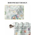 thumbnail image 6 of Easter Eggs Bathroom Window Curtain, Tulip Green Plaid Spring Bunny Butterfly Flower Light Filtering Coffee Kitchen Curtains, Bedroom Living Room Curtains 2 Panel 84"x63", 6 of 6