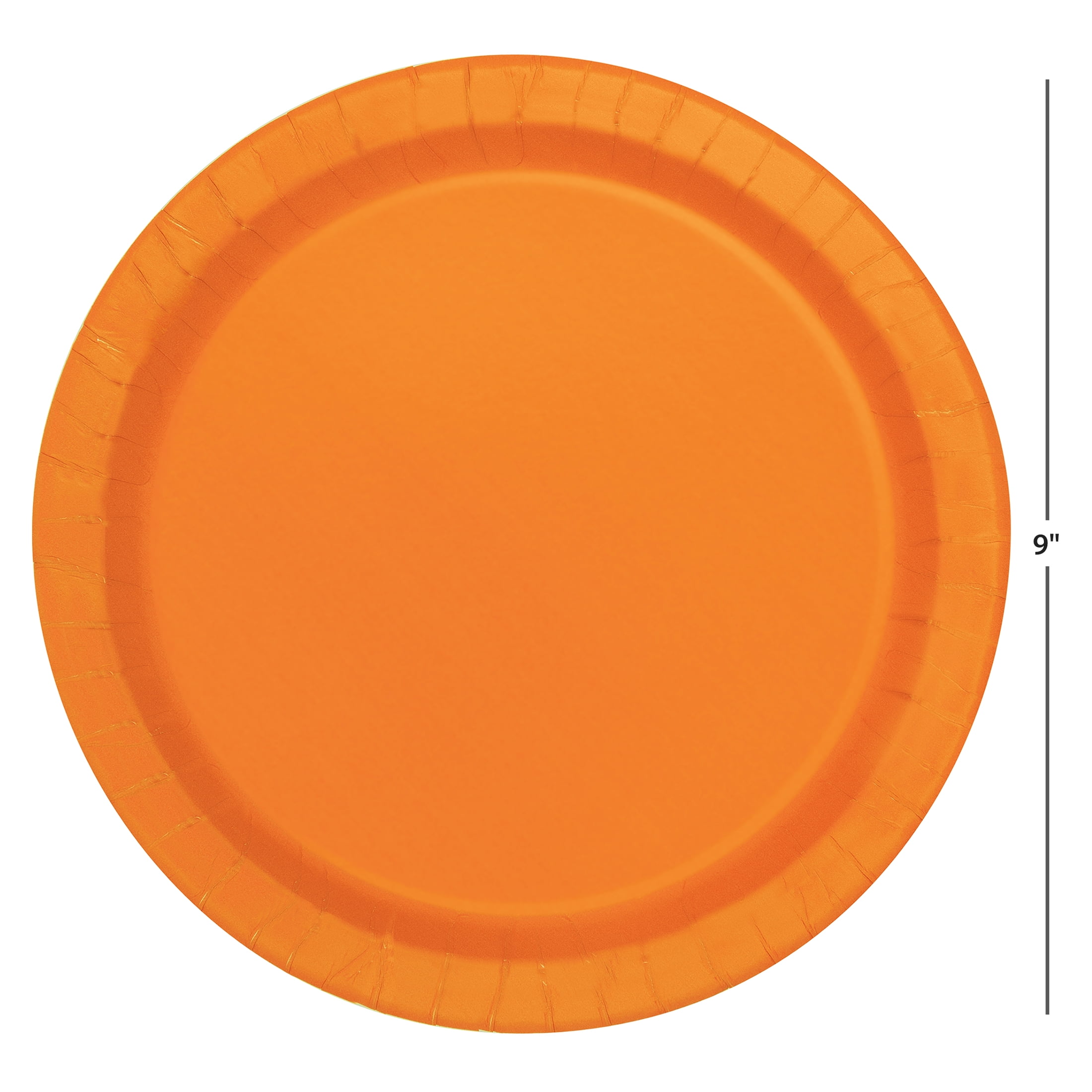 Way To Celebrate Orange Disposable Paper Plates, 9 in, 55 Count