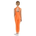 thumbnail image 2 of inlzdz Kids Girls Gymnastics Skating Dance Leotard Rhinestone Full Body Ballet Performance Jumpsuit Orange 16, 2 of 7
