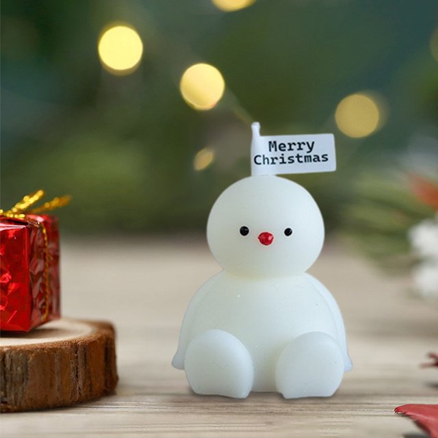 Xihbxyly Vela Navideña de Muñeco de Nieve, Cera Perfumada para Aromaterapia, Adorno Decorativo Exquisito, Regalo Perfecto para Las Fiestas, Aroma Relajante, Decoración Acogedora para El Hogar, Tamaño