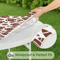 thumbnail image 5 of White Brown Footballs Pattern Round Fitted Tablecloth with Elastic Edge,Dining Table Cover Waterproof,Outdoor Round Tablecloth for Camping,Dining,Indoor and Outdoor, 5 of 7