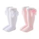 thumbnail image 1 of Maorrew Paquete De 2 Calcetines Hasta La Rodilla Para Bebés Y Niñas, Medias Largas Con Lazo, Mallas Uniformes De Algodón Con Volantes Para Bebés, Blanco/Rosa Claro, 3-5T, 1 of 5