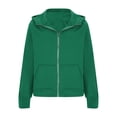 thumbnail image 5 of ClodeEU Women's Light Cotton Hoodie Jacket With Pockets，Fall Fashion Slim Sweatshirts With Zip Mint Green,Womens Plus XXL, 5 of 6