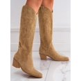 thumbnail image 1 of Women's Pointed Toe Chunky Heel Western Style Knee High Riding Boots & Winter Warm Boots, 1 of 4