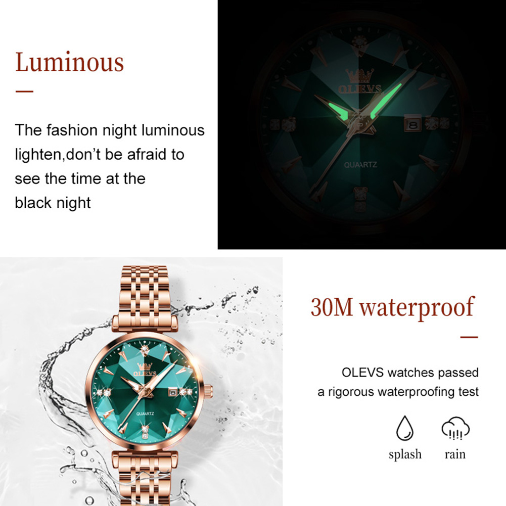 OLEVS Women's Rose Gold Luxury Quartz Watch photo 7