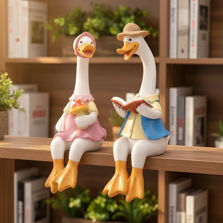 Duck Couple Resin Figurine, Set of 2