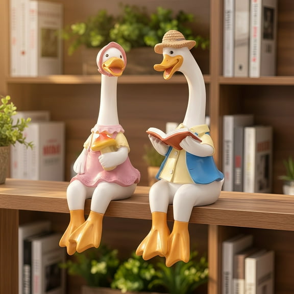 Duck Couple Resin Figurine, Set of 2