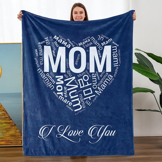 LHSHID Christmas Birthday Gifts for Mom Wrap Love Around Mom Mom Anniversary Christmas Birthday Gifts from Daughter Son Presents for Mother I Love You Mom Blanket 60x80in