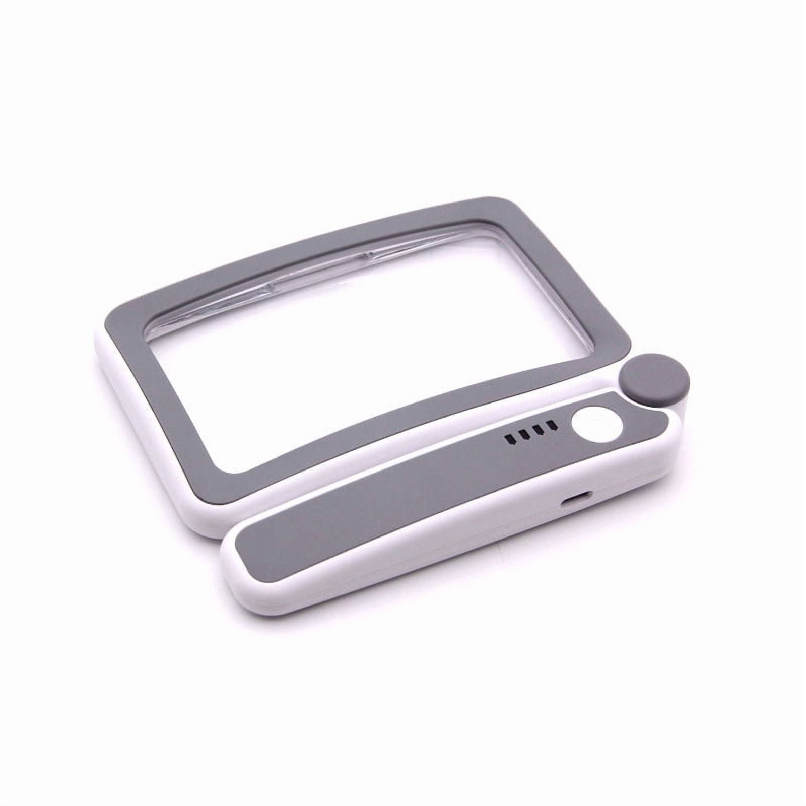 Foldable Handheld LED Lighted Reading Magnifier, Portable Illuminated Hand Magnifying Lens, Collapsible Light Up Magnifying Glass For Small Print Book Document Reading