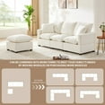 thumbnail image 3 of 84*57" Modern Modular Sofa, 4 Seat Chenille Sectional Couch Set with 2 Pillows Included, Freely Combinable Indoor Funiture for Living Room, Apartment, Office, White, 3 of 6