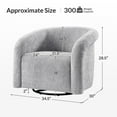 thumbnail image 6 of Modern Swivel Barrel Chair Gray Boucle Club Chair Upholstered Living Room, 6 of 7