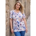 thumbnail image 2 of Roaman's Women's Plus Size Printed Slub Tunic Top, 2 of 5
