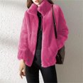 thumbnail image 2 of Sherpa Fleece Jackets for Women Casual Solid Long Sleeve Zipper Hooded Plush Coat Winter Warm Sweater Tops, 2 of 5