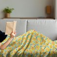 thumbnail image 3 of Flower Soft Flannel Fleece Throw Blanket, Hand-Drawn Petals and Leaves Old Fashioned 1960s Spring Theme, Cozy Plush for Indoor and Outdoor Use, 50" x 60", Dark Coral Sea Green, by Ambesonne, 3 of 5