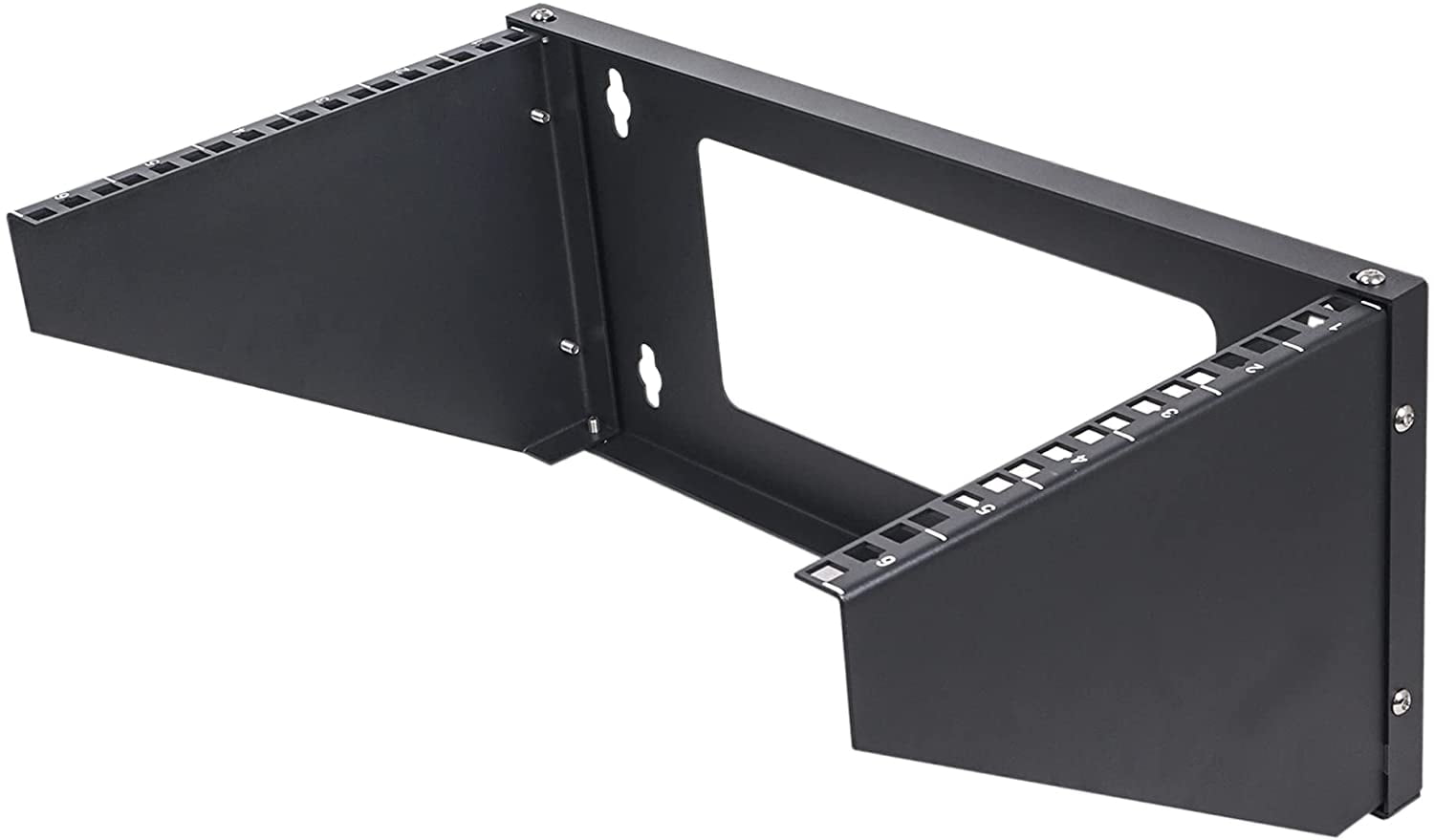 Sound Town 6U Wall-Mount Patch Panel Bracket, 19" Vertical/Horizontal ...