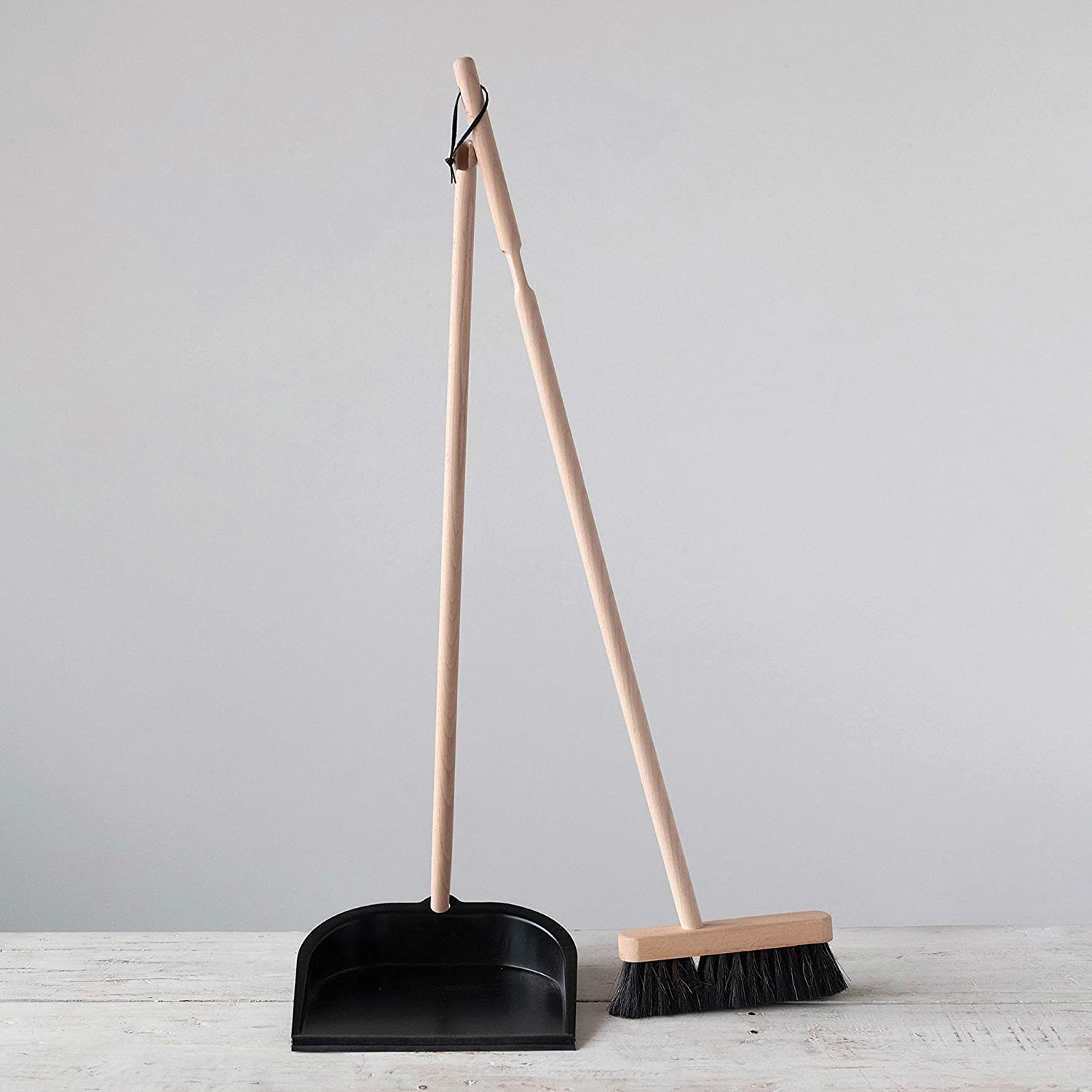 Nesting Beech Table Brush + Pan Set - The Foundry Home Goods