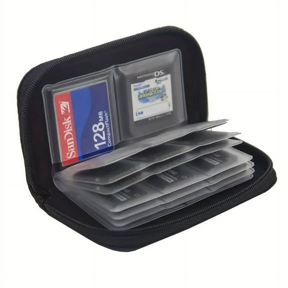 1pc Portable Multi-Function PVC Camera Card Storage Bag - Safely Storage For CF, SD And Switch Memory Cards! Portable Memory Card Storage Bag With 18 SD Card Slots And 4 CF Card Slots
