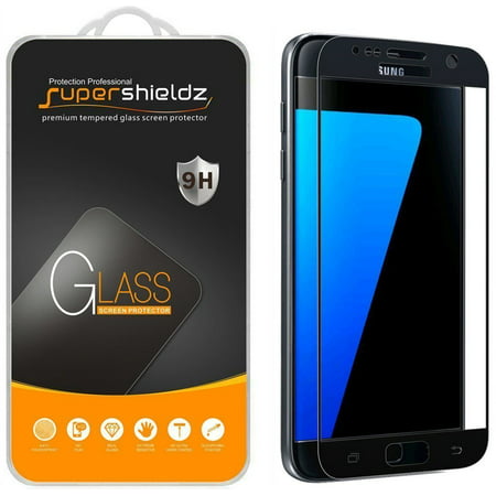[2-Pack] Supershieldz for Samsung Galaxy S7 [Full Screen Coverage] Tempered Glass Screen Protector, Anti-Scratch, Anti-Fingerprint, Bubble Free (Black