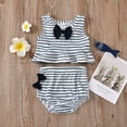 thumbnail image 4 of Hiiyo Newborn Girls Bikini Swimsuit Bow Striped Ruffle Bathing Suit Summer Beach Swimwear, 4 of 4