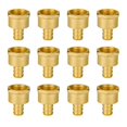 thumbnail image 1 of SUNGATOR 12-Pack PEX 1/2" x 1/2" NPT Female Threaded Adapter Crimp Fitting, Lead Free Brass, 1 of 15