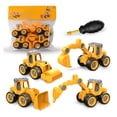 thumbnail image 1 of Juego de vehículos de juguete de simulación para niños, juegos de vehículos de construcción para niños pequeños, juguetes de vehículos de construcción para ensamblar, 1 of 12