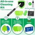 thumbnail image 4 of 7 Pcs Green Windshield Washer Brush Tool Kit, Includes 4 Reusable & Washable Microfiber Cloths with Retractable Handle for Window & Glass Cleaning, 4 of 9