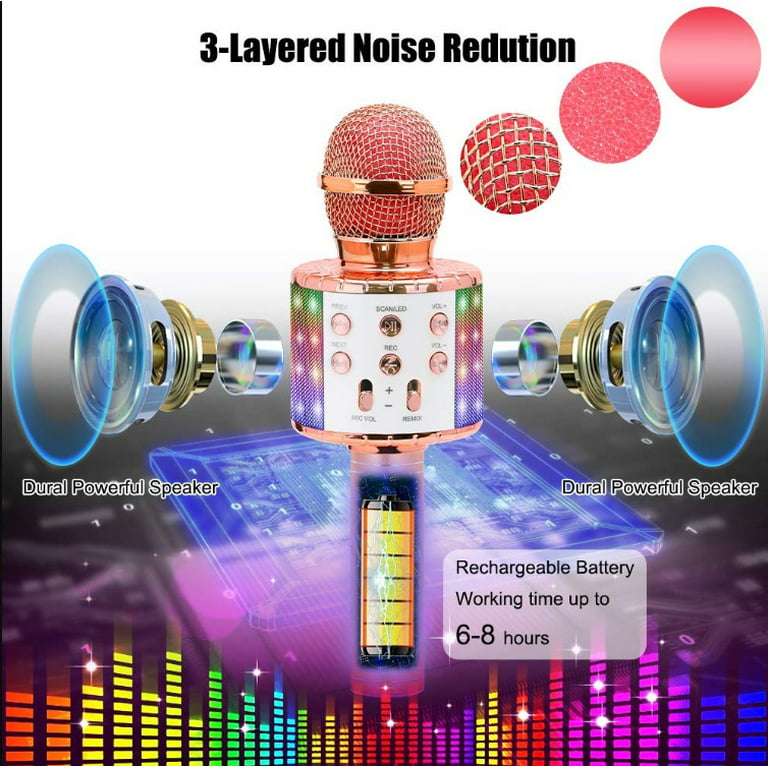  Bluetooth Microphone for Kids,Gifts for 4 Year Old,5 Year Old  Girl Toys,Gift for 6 Year Old,Toys for Girls Age 7,Girls Gifts Age 6-8,Toys  for 9 Year Old Girls,10 Year Old Birthday