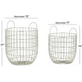 thumbnail image 4 of DecMode 17", 14"H Silver Metal Open Framed Grid Storage Basket with Arched Handles, 2-Pieces, 4 of 13