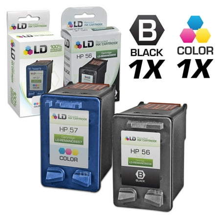Hewlett Packard All In One - Remanufactured Hewlett Packard HP C6656AN (HP 56) and C6657AN (HP 57) Set of 2 Ink Cartridges: Includes 1 Black and 1 Color Cartridge