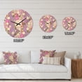 thumbnail image 4 of Designart 'Country Roses With Pattern' Mid-Century Modern Wood Wall Clock, 4 of 5