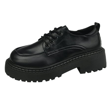 

Qufokar Boots for Women Wide Calf Wide Width Lace Up Light Booties Women Boots Women Artificial Leather Solid Color Autumn Thick Sole Square Heels Lace Up Short Booties Round Toe Shoes