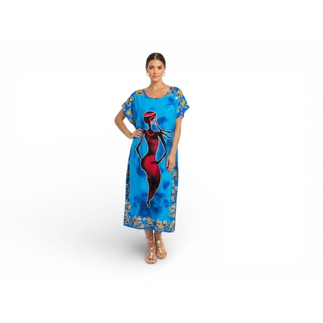 Chemin de Moda Robe Midi Fluide Sans Manches à Imprimé pour Femme, Robe d'Été Décontractée à Coupe Ample
