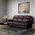 thumbnail image 3 of Relax a Lounger Easton Reclining Sofa in Java Brown Faux Leather Upholstery, 3 of 7