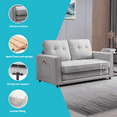 thumbnail image 7 of MUZZ 3-in-1 Multi-Function Fold Out Loveseat Sleeper Sofa Bed,Floor Gaming Couch Bed for Living Room/Bedroom/Office (Light Grey), 7 of 7