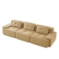 thumbnail image 6 of 117" Modern Modular Sectional Sofa for Living Room, Corduroy Fabric, Oversized 3-Seater Couch with Deep Seat, Pearl-like Piping, Tufted Design, Buckle Connection, No Assembly, Anti-slip Design(Camel), 6 of 11