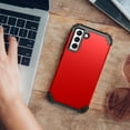 thumbnail image 7 of Samsung Galaxy S22 Case, Dteck Heavy Hybrid Rugged Shockproof Case, Support Wireless Charging, 3 in 1 Full Protective Cover For Samsung Galaxy S22 5G 6.1 inch,Red, 7 of 7