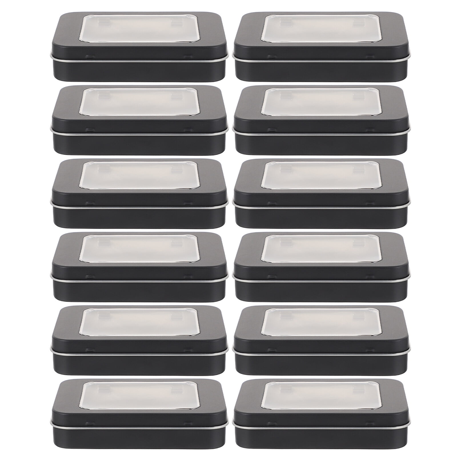 12Pcs USB Flash Drive Storage Window Boxes Tinplate Storage Case