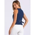 thumbnail image 3 of DARING DIVA Women's Button Down Jean Waistcoat Fashion Jacket M Dark Blue, 3 of 6