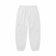 thumbnail image 7 of Cargo Pants For Men, Pants for Men Straight Leg Linen Pants Elastic Waist Drawstring Trousers Casual Beach Bussiness Dress Loose Fit Pant with Pockets White XXL, 7 of 7