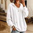 thumbnail image 2 of Lenpel Oversized Sweatshirts for Women Fall Trendy Drawstring Casual Loose Hoodies Comfy Long Sleeve Warm Pullover Tops(White,X-Large), 2 of 5