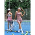 thumbnail image 3 of Sociala Women Tennis Dresses Set With Shorts and Pockets Golf Workout Outfits Skirts Sets, 3 of 7