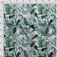 thumbnail image 4 of oneOone Polyester Lycra Teal Blue Fabric Leaves Craft Projects Decor Fabric Printed By The Yard 56 Inch Wide, 4 of 6